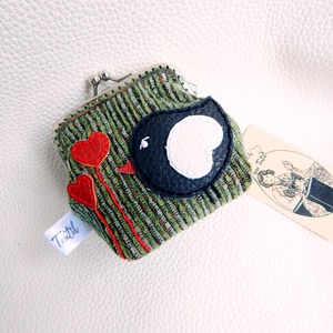 Valentin madárka - keretes pénztárca, csatos tárca - táska & tok - pénztárca & más tok - aprópénztartó - Meska.hu