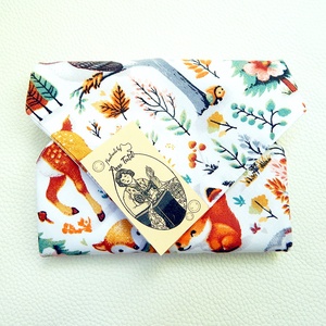 Újraszalvéta őzikés,  erdei állatos környezettudatos vízhatlan csomagoló - annetextil - táska & tok - uzsonna- & ebéd tartó - szendvics csomagoló - Meska.hu