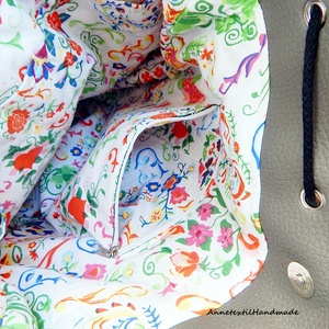 Kalocsai virágos többfunkciós női kézműves hátizsák - táska & tok - hátizsák - hátizsák - Meska.hu