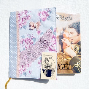 Vintage romantika - kézműves pamutvászon könyvborító  - könyv & zene - könyvtok - Meska.hu