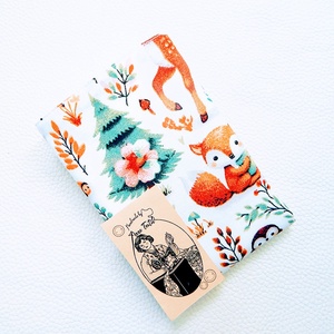 Újraszalvéta őzikés,  erdei állatos környezettudatos vízhatlan csomagoló - annetextil - táska & tok - uzsonna- & ebéd tartó - szendvics csomagoló - Meska.hu