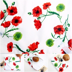 Ökoszalvéta és Újraszalvéta pipacs mintás, a stílusos megoldás - otthon & életmód - konyhafelszerelés, tálalás - konyhai textil - szalvéta - Meska.hu