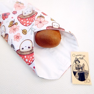 Ökoszalvéta és Újraszalvéta mosolygós gombák mintás, a stílusos megoldás - táska & tok - uzsonna- & ebéd tartó - szendvics csomagoló - Meska.hu