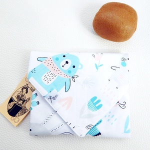 Ökoszalvéta és Újraszalvéta erdei állatos, türkiz macis mintás, a stílusos megoldás - táska & tok - uzsonna- & ebéd tartó - szendvics csomagoló - Meska.hu