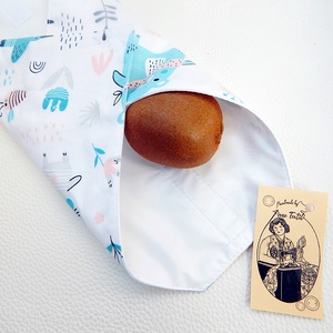 Ökoszalvéta és Újraszalvéta erdei állatos, türkiz macis mintás, a stílusos megoldás - táska & tok - uzsonna- & ebéd tartó - szendvics csomagoló - Meska.hu