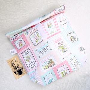 Uzsonnás zsák - Tépőzáras rolltop feltekerhető lunch bag uzsonnás zsák - Mosható szabályozható tízórai tartó gyógynövény - Meska.hu