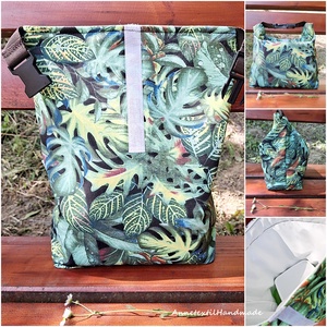 Ebédtáska Roll top lunch bag trópusi levelek  - táska & tok - uzsonna- & ebéd tartó - ebéd tasak, doboz - Meska.hu