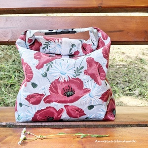 Ebédtáska pipacs virágos Rolltop lunch bag vízhatlan uzsonnás táska  - Meska.hu