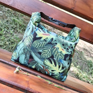 Ebédtáska Roll top lunch bag trópusi levelek , Táska & Tok, Uzsonna- & Ebéd tartó, Ebéd tasak, doboz, Varrás, MESKA