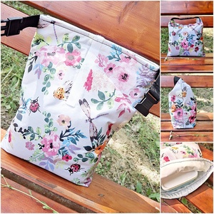 Ebédtáska Roll top lunch bag bogarak és rózsák  - táska & tok - uzsonna- & ebéd tartó - ebéd tasak, doboz - Meska.hu