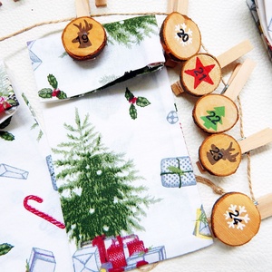 Adventi kalendárium zsák szett kiegészítőkkel - Karácsony - karácsony - adventi díszek - adventi naptár - Meska.hu