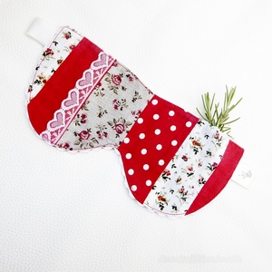 RELAX SZEMMASZK - piros - patchwork  - szépségápolás - arcápolás - alvómaszk, szemmaszk - Meska.hu
