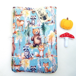  Könyvtok, tablettok, az erdő állatai, vízhatlan könyvvédő ebook-tok, Könyv & Zene, Könyvtok, Patchwork, foltvarrás, Varrás, MESKA