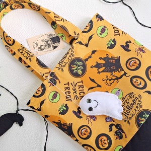 Halloween táska � Kísértetkastélyos cukorkagyűjtő kistáska szellemmel gyerekeknek - otthon & életmód - dekoráció - halloween - halloweeni jelmez és kiegészítők - Meska.hu
