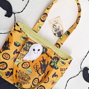 Halloween táska � Kísértetkastélyos cukorkagyűjtő kistáska szellemmel gyerekeknek - otthon & életmód - dekoráció - halloween - halloweeni jelmez és kiegészítők - Meska.hu