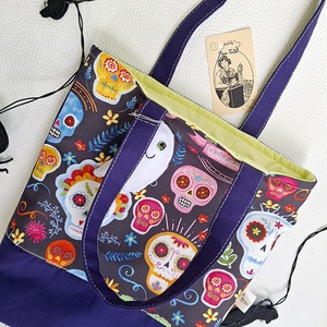Halloween táska � Dia de los Muertos cukorkagyűjtő kistáska szellemmel gyerekeknek - Sugar Skull - otthon & életmód - dekoráció - halloween - halloweeni cukorkagyűjtők és cukorkatartók - Meska.hu
