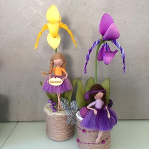 Papucs orchidea gyapjú tündérrel -  - Meska.hu