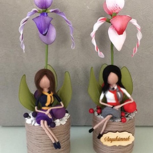 Papucs orchidea gyapjú tündérrel -  - Meska.hu