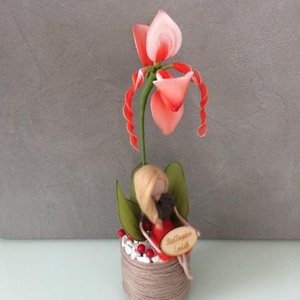 Papucs orchidea gyapjú tündérrel -  - Meska.hu