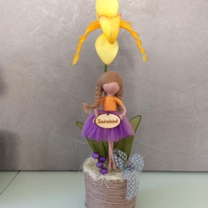 Papucs orchidea gyapjú tündérrel - Meska.hu