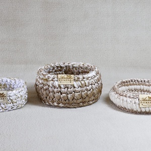 Horgolt ékszertartó kosár (közepes) - ékszer - ékszertartó - ékszertartó tál - Meska.hu