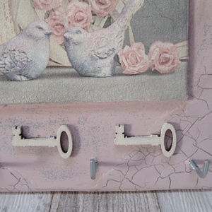 Fali kulcstartó Shabby Chic Home Sweet Home Édes Otthon felirattal - otthon & életmód - dekoráció - fali és függő dekoráció - fali kulcstartó - Meska.hu