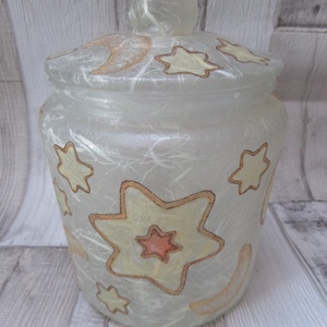Sütitartó,kekszes üveg bödön süti mintával,sütis bödön, Otthon & Életmód, Konyhafelszerelés, tálalás, Konyhai tárolás, Fűszertartó, Decoupage, transzfer és szalvétatechnika, MESKA