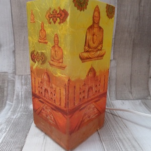 Asztali lámpa,éjjeli lámpa,hangulatlámpa indiai buddha mintával - otthon & életmód - lámpa - hangulatlámpa - Meska.hu