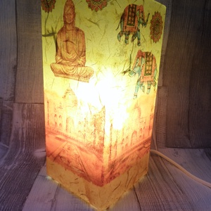 Asztali lámpa,éjjeli lámpa,hangulatlámpa indiai buddha mintával - otthon & életmód - lámpa - hangulatlámpa - Meska.hu