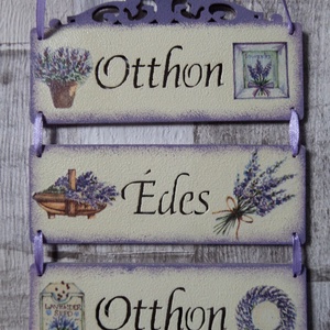 Levendulás Otthon Édes Otthon feliratú 3 részes ajtódísz,üdvözlőtábla - Meska.hu