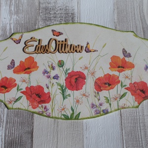 Mezei virág,tavaszi virág,pipacs vagy hortenzia mintás ajtódísz,üdvözlőtábla - otthon & életmód - dekoráció - ajtó- és ablak dekoráció - ajtódísz & kopogtató - Meska.hu