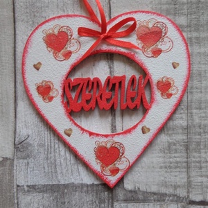 Nagy szív alakú dísz Szeretlek,Anya,Mama vagy Dédi felirattal - otthon & lakás - dekoráció - fali és függő dekoráció - betű & név - Meska.hu