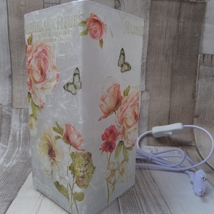 Asztali lámpa,éjjeli lámpa,hangulatlámpa rózsás mintával, Otthon & Életmód, Lámpa, Hangulatlámpa, Decoupage, transzfer és szalvétatechnika, MESKA