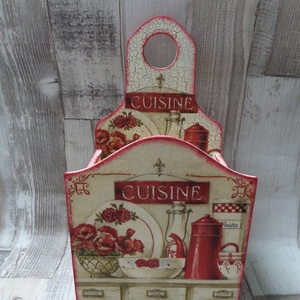 Konyhai mintás fakanáltartó, Otthon & Lakás, Konyhafelszerelés, tálalás, Sütés, főzés, Fakanál & Fakanáltartó, Decoupage, transzfer és szalvétatechnika, Meska