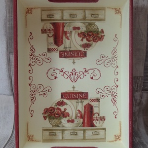 Tálca pipacsos,vintage konyhai mintával  - otthon & életmód - konyhafelszerelés, tálalás - tálalás - tálca - Meska.hu