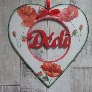 Nagy szív alakú dísz Szeretlek,Anya,Mama vagy Dédi felirattal - otthon & lakás - dekoráció - fali és függő dekoráció - betű & név - Meska.hu