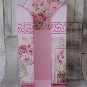 Shabby rózsa mintás papírzsebkendőtartó 100 darabos papírzsebkendőhöz, Otthon & Lakás, Tárolás & Rendszerezés, Zsebkendőtartó, Decoupage, transzfer és szalvétatechnika, Meska