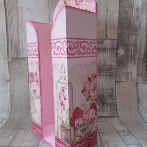 Shabby rózsa mintás papírzsebkendőtartó 100 darabos papírzsebkendőhöz - otthon & életmód - tárolás & rendszerezés - zsebkendőtartó - Meska.hu