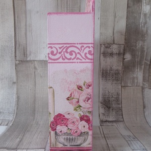 Shabby rózsa mintás papírzsebkendőtartó 100 darabos papírzsebkendőhöz - otthon & életmód - tárolás & rendszerezés - zsebkendőtartó - Meska.hu