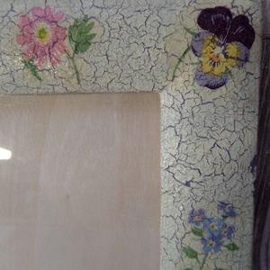 Virág mintás repedezett hatású fényképkeret 8x12 cm-es - otthon & lakás - dekoráció - kép & falikép - képkeret - Meska.hu