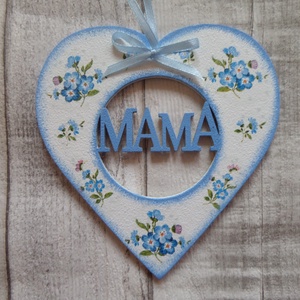  Szív alakú dísz Mama felirattal - otthon & lakás - dekoráció - fali és függő dekoráció - falra akasztható dekor - Meska.hu