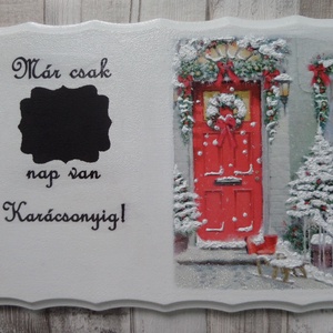 Karácsonyváró,karácsonyig visszaszámláló tábla - karácsony - karácsonyi lakásdekoráció - karácsonyi lakásdíszek - Meska.hu