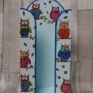 Bagoly mintás papírzsebkendő tartó , Otthon & Életmód, Tárolás & Rendszerezés, Zsebkendőtartó, Decoupage, transzfer és szalvétatechnika, MESKA