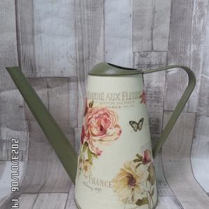 Rózsa és lepke mintás 2,5 l locsolókanna, Otthon & Életmód, Dekoráció, Dísztárgy, Decoupage, transzfer és szalvétatechnika, MESKA