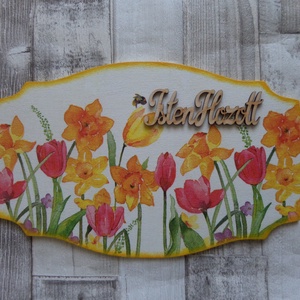 Mezei virág,tavaszi virág,pipacs vagy hortenzia mintás ajtódísz,üdvözlőtábla - otthon & életmód - dekoráció - ajtó- és ablak dekoráció - ajtódísz & kopogtató - Meska.hu