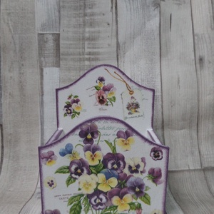 Asztali ceruzatartó,sminkecsettartó árvácska vagy orchidea mintával - Meska.hu
