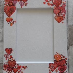 Szív mintás fényképkeret/fotókeret 10x15 cm-es képhez - otthon & életmód - dekoráció - kép & falikép - képkeret - Meska.hu