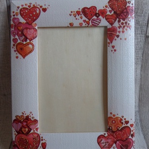 Szív mintás fényképkeret/fotókeret 10x15 cm-es képhez - otthon & életmód - dekoráció - kép & falikép - képkeret - Meska.hu