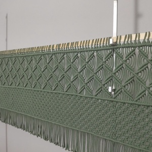Zöld falvédő makramé 190x60, Otthon & Életmód, Lakástextil, Falvédő, Csomózás, Újrahasznosított alapanyagból készült termékek, MESKA