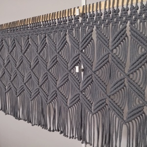 Makramé falvédő grafit - Meska.hu